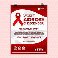 modelo de pôster do dia mundial da aids vetor