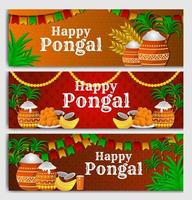 banner do festival pongal vetor