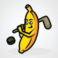 ilustração em vetor banana fofa mascote