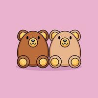 casal fofo urso vetor