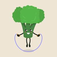 mascote de brócolis fofo vetor