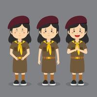 personagem tailandês vestindo uniforme escolar com expressão vetor