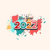 fundo gráfico vetorial de ilustração de ano novo 2022 vetor