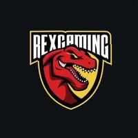 gráfico de ilustração vetorial de t-rex esport logo design vector