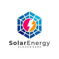 modelo de vetor de logotipo de energia solar, conceitos de design de logotipo de energia de painel solar criativo