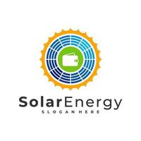 modelo de vetor de logotipo solar de carteiras, conceitos de design de logotipo de energia de painel solar criativo