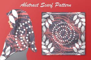 projeto padrão abstrato lenço para a moda hijab. lenço hijab com pincel de tinta e folhas para produção de impressão vetor