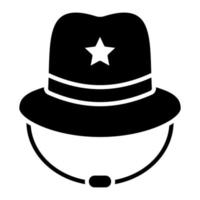 ícone de símbolo de chapéu de cowboy vetor