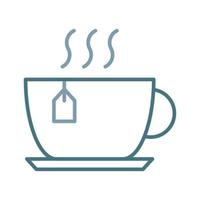 ícone de duas cores de linha de xícara de chá vetor