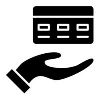 ícone de glifo de pagamento com cartão de crédito vetor