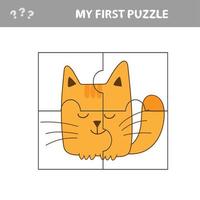 Cortar E Jogar Jogos De Puzzle Para Gatinho Ilustração do Vetor