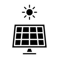 ícone de glifo do painel solar vetor