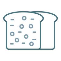 ícone de duas cores de linha de pão vetor