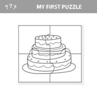 Jogo de papel educativo para crianças, bolo doce, meu primeiro jogo de  quebra-cabeça para crianças