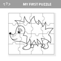 Jogo de papel educativo fácil para crianças, quebra-cabeça infantil simples  com cabeça de elefante engraçada