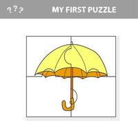 guarda-chuva em estilo cartoon, jogo educacional para crianças em idade pré-escolar vetor