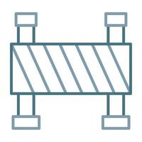 ícone de duas cores de linha de barreira de construção vetor