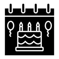 ícone de glifo de evento de aniversário