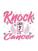 bater para fora o câncer de mama, câncer de mama, t shirt design tipografia, lettering design de mercadoria. vetor