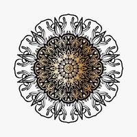 padrão circular em forma de mandala com flor para decoração de tatuagem de mandala de henna vetor