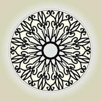 padrão circular em forma de mandala com flor para decoração de tatuagem de mandala de henna. vetor