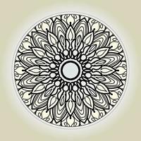 padrão circular em forma de mandala com flor para decoração de tatuagem de mandala de henna. vetor