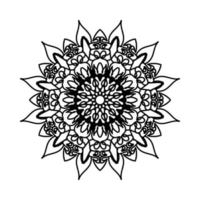 padrão circular em forma de mandala com flor para decoração de tatuagem de mandala de henna. vetor