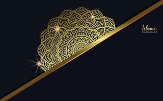 fundo de mandala de luxo com padrão árabe dourado estilo oriental islâmico. mandala decorativa do estilo ramadan. mandala para impressão, cartaz, capa, folheto, panfleto, banner vetor