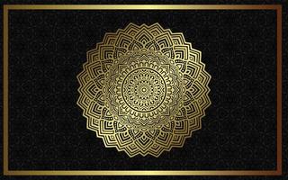 fundo de mandala de luxo com padrão árabe dourado estilo oriental islâmico. mandala decorativa do estilo ramadan. mandala para impressão, cartaz, capa, folheto, panfleto, banner vetor