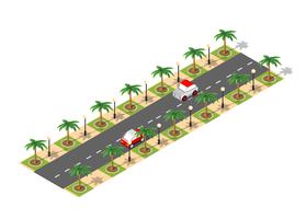 Cidade 3D isométrica de estrada vetor