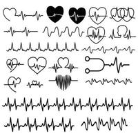 cardiograma. batimento cardiaco. linha de batimento cardíaco. eletrocardiograma. vetor