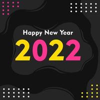 cor preta 2022 design de plano de fundo de saudação de ano novo. design para modelos. vetor