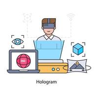 uma ilustração de download premium do holograma vetor