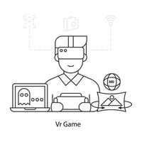 ilustração do jogo de realidade virtual, vetor editável