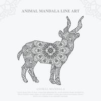 mandala animal. elementos decorativos vintage. padrão oriental, ilustração vetorial. vetor