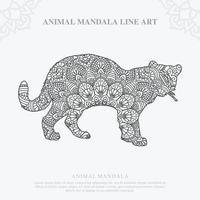 mandala animal. elementos decorativos vintage. padrão oriental, ilustração vetorial.