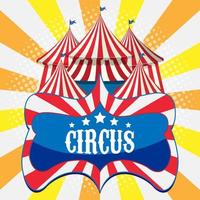 desenho de banner de circo com cúpula de circo vetor