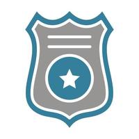 ícone de duas cores com emblema da polícia vetor