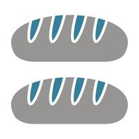 ícone de duas cores de glifo de pão vetor