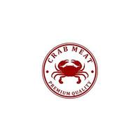 logotipo de carne de caranguejo com ilustração de caranguejo fresco vetor