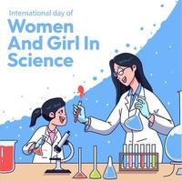 dia internacional das mulheres e meninas na ciência vetor