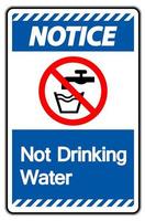 aviso não beber água signo vetor