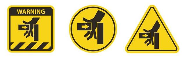 Cuidado força de esmagamento da mão do sinal do símbolo esquerdo isolado no fundo branco vetor