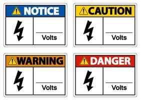 sinal de símbolo de volts em fundo branco vetor