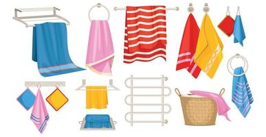 conjunto de ícones para limpar toalhas vetor