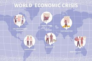 ilustração da crise econômica mundial vetor