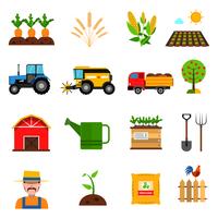 Conjunto de ícones de agricultura vetor