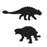 anquilossauro dinossauro silhueta ilustração vetor