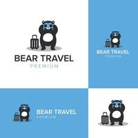 modelo de vetor de ícone de logotipo de viagem urso