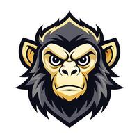 agressivo desenho animado chimpanzé cabeça ilustração vetor